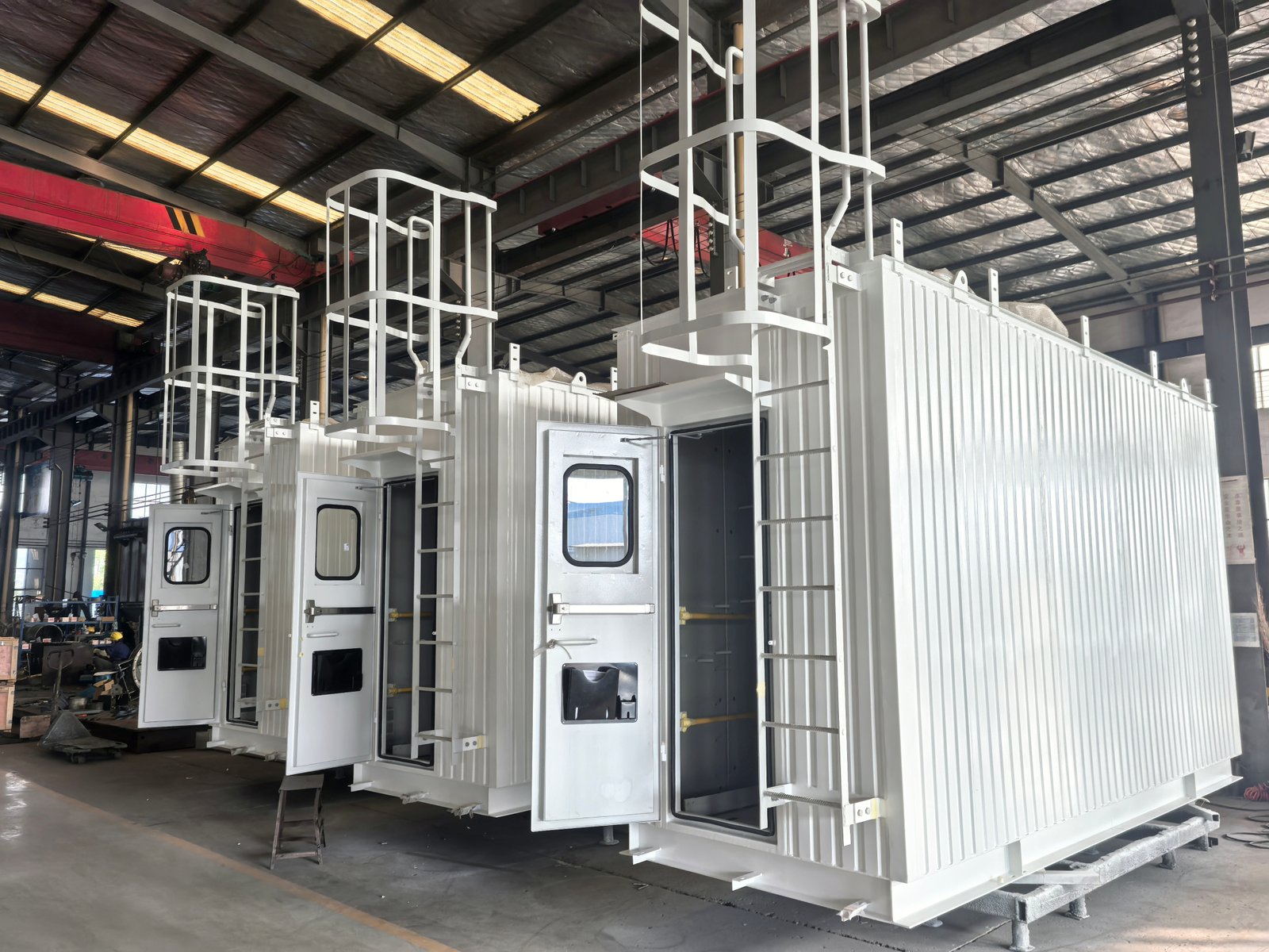 Sunlike manufactures E-House (Modular Electrical Room) for ports applications, supporting project requirements across bulk ship unloading systems.